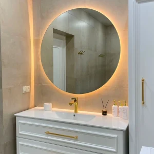 Yuvarlak Formlu Arkadan Aydınlatmalı Ledli Banyo Aynası