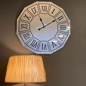 Modern Sekizgen Geometrik Aynalı Saat