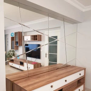 Modern Asimetrik Geometrik Kesim Duvar Aynası