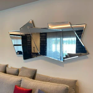 Çerçevesiz Asimetrik Kırık Cam (Shard) Avangart Ayna